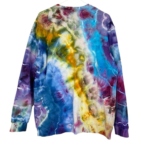 Handmade Tie Dye Sweatshirt Mens Size XL Unisex Upcycled Pullover One Of A Kind - Picture 2 of 11